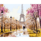 Картина раскраска по  номерам на холсте 40*50см Babylon VP768 Ранняя весна Париж