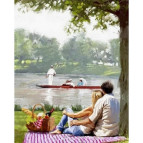 Картина раскраска по  номерам на холсте 40*50см Babylon VP770 Пикник на берегу реки