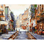 Картина раскраска по  номерам на холсте 40*50см Babylon VP776 Париж Утро после дождя