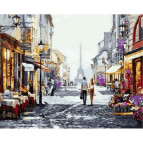 Картина раскраска по  номерам на холсте 40*50см Babylon VP777 Летний вечер в Париже