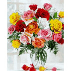 Картина раскраска по  номерам на холсте 40*50см Babylon VP796 Красота роз