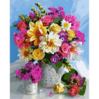 Картина раскраска по  номерам на холсте 40*50см Babylon VP804 Сказочный букет