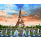 Картина раскраска по  номерам на холсте 40*50см Babylon VP821 Радуга над Парижем