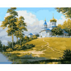 Картина раскраска по  номерам на холсте 40*50см Babylon VP846 Церковь на холме