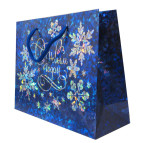 Пакет подарочный бумажный 18*23*8см 0556J Новогодний