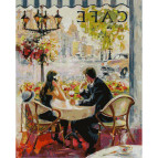 Картина раскраска по  номерам на холсте 40*50см Babylon VP873 Французское кафе