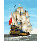 Картина раскраска по  номерам на холсте 40*50см Babylon VP886 Парусник Сирена