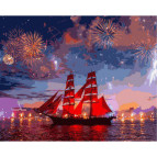 Картина раскраска по  номерам на холсте 40*50см Babylon VP889 Фестиваль Алые паруса