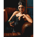 Картина раскраска по  номерам на холсте 40*50см Babylon VP891 Девушка с бокалом Каберне