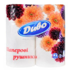 Полотенце бумажное "Диво" белое, 2 рулона, на гильзе, 2-х слойное рп.дв2б