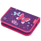 Пенал 1 отделение с 2 отворотами с наполнением Herlitz 50014293 Butterfly Purple 31 предмет