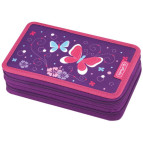 Пенал 2 отделения с наполнением Herlitz 50014231 Butterfly Purple 23 предмета