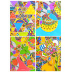 Блокнот А4 80 листов Мандарин клетка (дизайн ассорти) БК57*