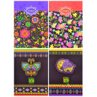 Блокнот А5 80 листов Мандарин клетка (дизайн ассорти) БК65*