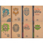 Блокнот 10,5*16,5 80 листов Мандарин Крафт клетка (дизайн ассорти) БК135*