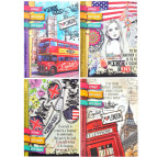 Тетрадь для иностранных слов (словарь) А5 Мандарин 80л. английский язык (дизайн 17182-17185) ТР02