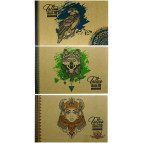 Блокнот для эскизов скетчбук 197*124мм 36л МАНДАРИН крафт (дизайн 1817-1820) БК106/1