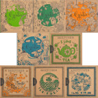 Блокнот для эскизов скетчбук 200*200мм 36л МАНДАРИН крафт (дизайн 1801-1804) БК119