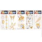Флеш Тату 9*22см золото-серебро Tattoos Mix ST1621