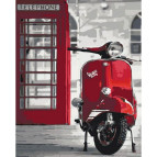 Картина раскраска по  номерам на холсте  - 40*50см Идейка КН2155 Легендарная Vespa