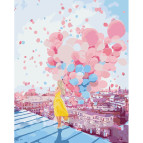 Картина раскраска по номерам на холсте - 40*50см Идейка КН2697 Рассвет над крышами Парижа