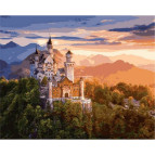 Картина раскраска по  номерам на холсте 40*50см Babylon VP908 Замок в лучах заката