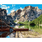 Картина раскраска по  номерам на холсте 40*50см Babylon VP909 Горная переправа