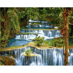 Картина раскраска по  номерам на холсте 40*50см Babylon VP912 Тропический водопад