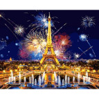 Картина раскраска по  номерам на холсте 40*50см Babylon VP938 Салют над Парижем