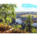 Картина раскраска по  номерам на холсте 40*50см Babylon VP959 Дорога к реке