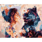 Картина раскраска по  номерам на холсте 40*50см Babylon VP967 Звездная пантера