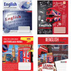 Тетрадь школьная предметная А5+ 168*203мм 48л. Yes в линию, Английский 7612**