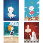 Тетрадь А5 80л. Школярик Twin book Student 40л в клетку + 40л чистых А5-2х040-566