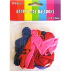 Шарик воздушный SAT стандарт Mix набор 10шт Веселые лица 60515