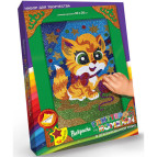 Раскраска по номерам глитером DankoToys DT БМ-02-03 20*30см Котенок