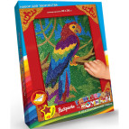 Раскраска по номерам глитером DankoToys DT БМ-02-04 20*30см Попугай