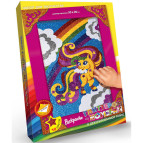 Раскраска по номерам глитером DankoToys DT БМ-02-05 20*30см Пони