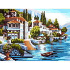 Картина раскраска по  номерам на холсте 30*40см Babylon VK099 Белоснежная гавань