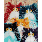 Картина раскраска по  номерам на холсте 40*50см Babylon VP875 Пушистое семейство