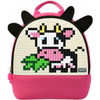 Рюкзак (ранец) школьный Upixel Doodle Cattle-Фуксия Пиксели WY-A029C 31*41*13см