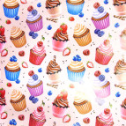 Бумага упаковочная Оопт 52*75см Пироженки 9101