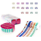 Декоративный скотч Schreiber PVC 1,5см*1,1м стразы, цвета в ассортименте S-5514