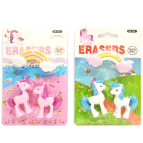 Ластик-резинка 3D Eraser набор 3шт Единороги с радугой микс №702