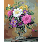 Картина раскраска по  номерам на холсте 40*50см  Mariposa Q2162 Розы и анютины глазки
