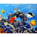 Картина раскраска по  номерам на холсте 40*50см  Mariposa Q2177 Коралловый риф