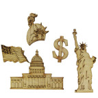 Заготовка для декорирования Rosa Talent (фанера) набор 5шт Америка 288901