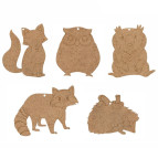 Заготовка для декорирования Rosa Talent (ДВП) набор 5шт Лесные звери 2809014