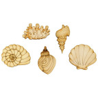 Заготовка для декорирования Rosa Talent (фанера) набор 5шт Ракушки 2809279