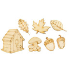 Заготовка для декорирования Rosa Talent (фанера) набор 7шт Осень 2809507