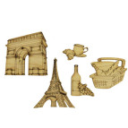 Заготовка для декорирования Rosa Talent (фанера) набор 5шт Франция 288902